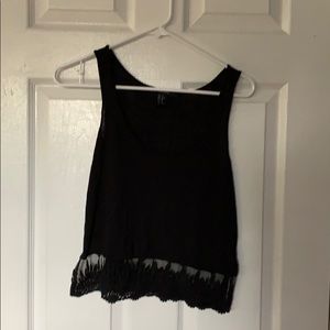 Black, cropped tank top